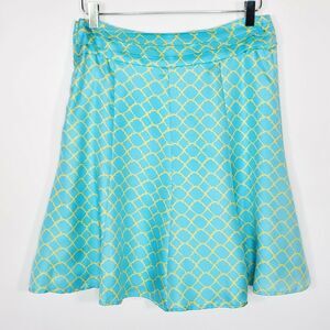 Lily Pulitzer Adeline Silk Skirt 6 Crystal Blue Pin Tuck Waist A-Line
